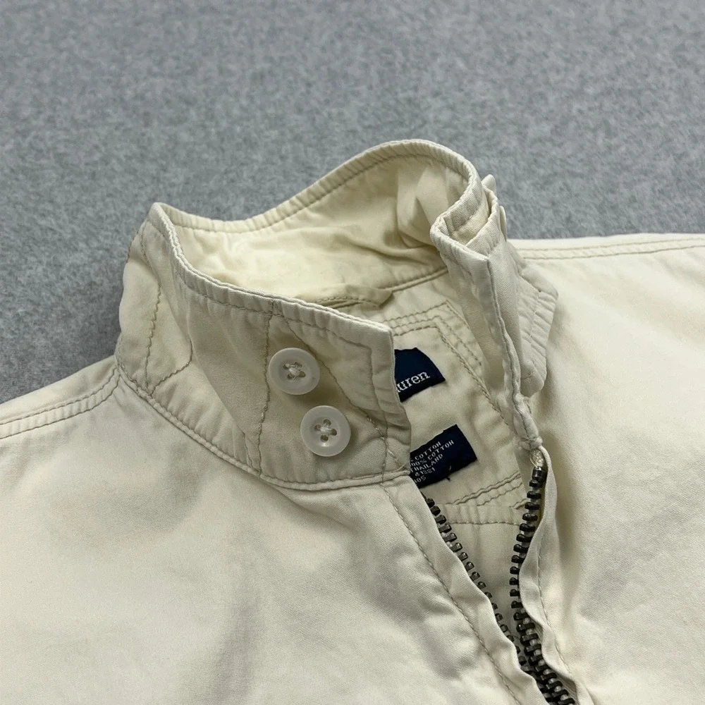 Polo Ralph Lauren Harrington Jacket Mens Medium Cream Full Zip Lightweight Biker